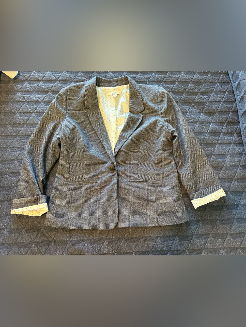 kenzie Blue Plaid Single-Button Blazer